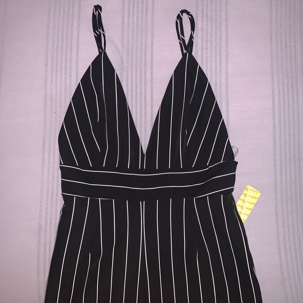 Glare pinstriped jumpsuit
